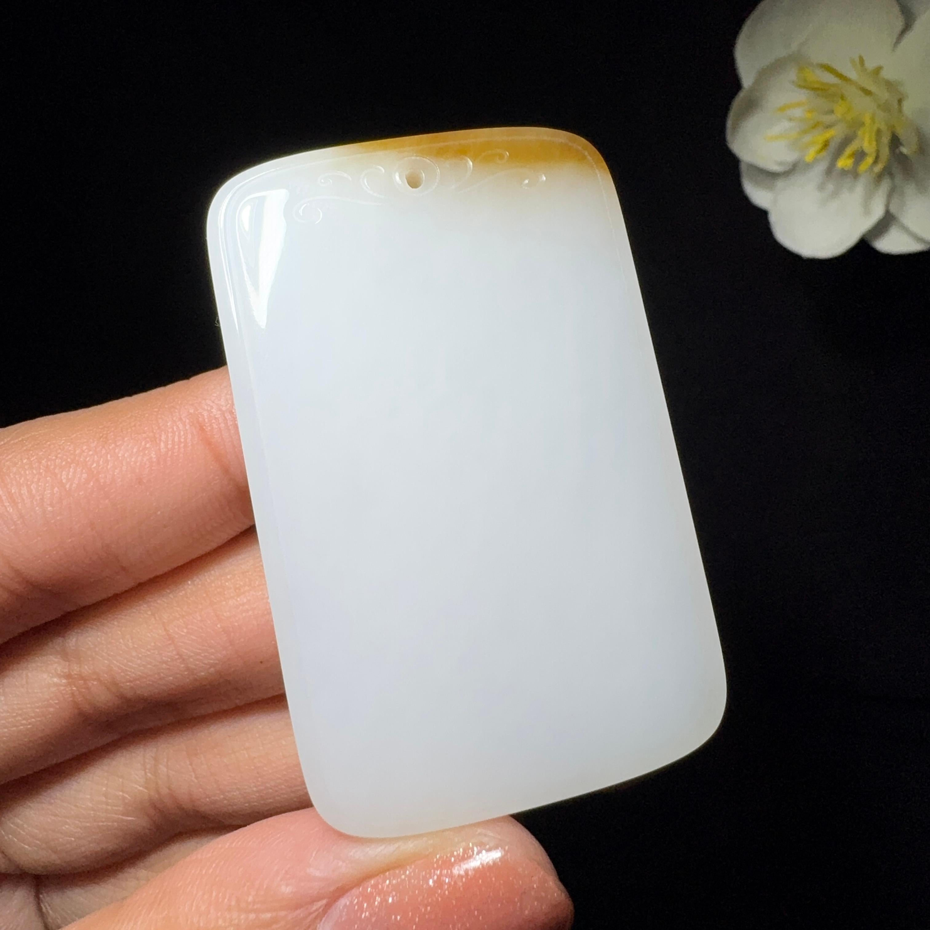 精品和田玉糖白平安牌（38.6g）