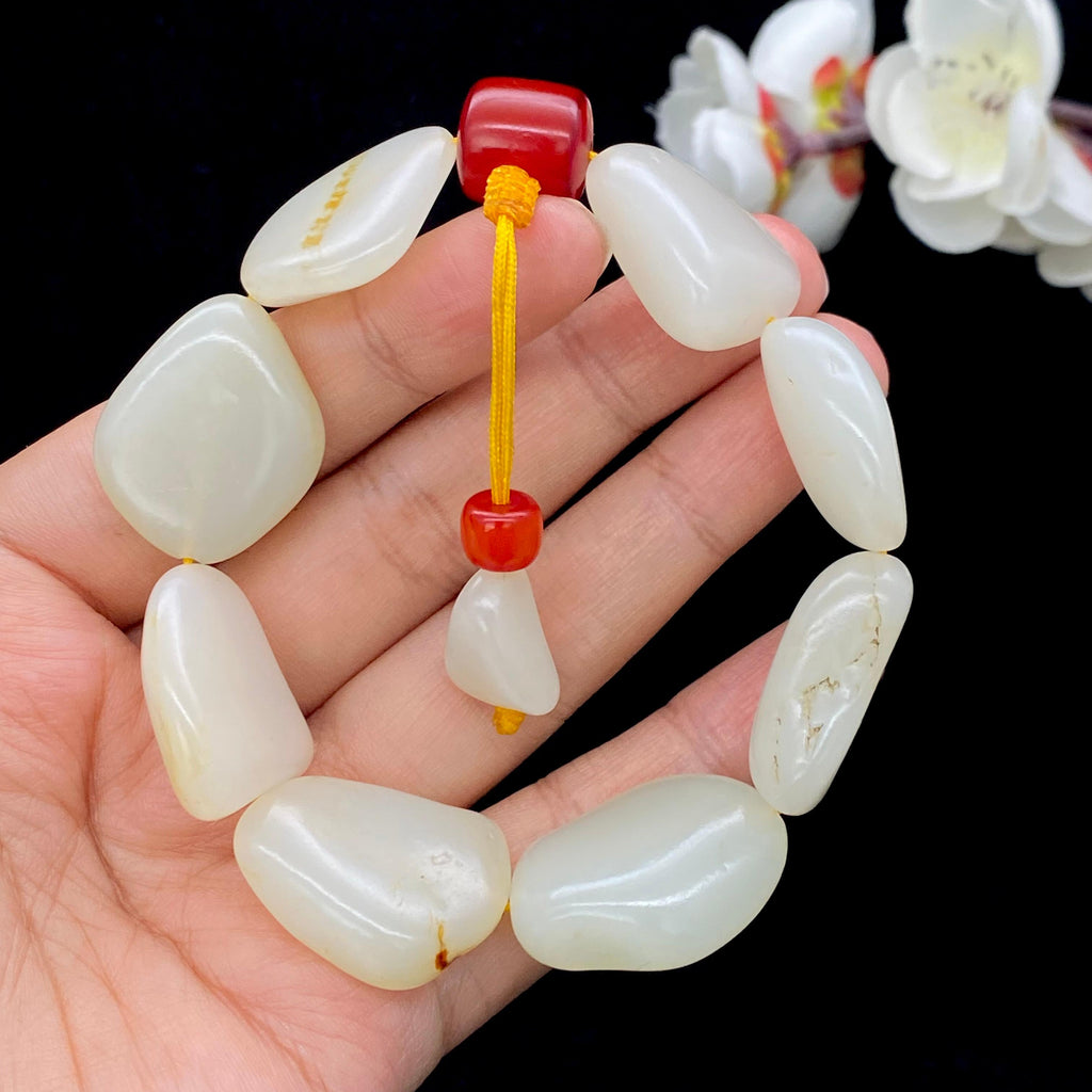 和田玉白玉籽料【精品手串】（65.9g）