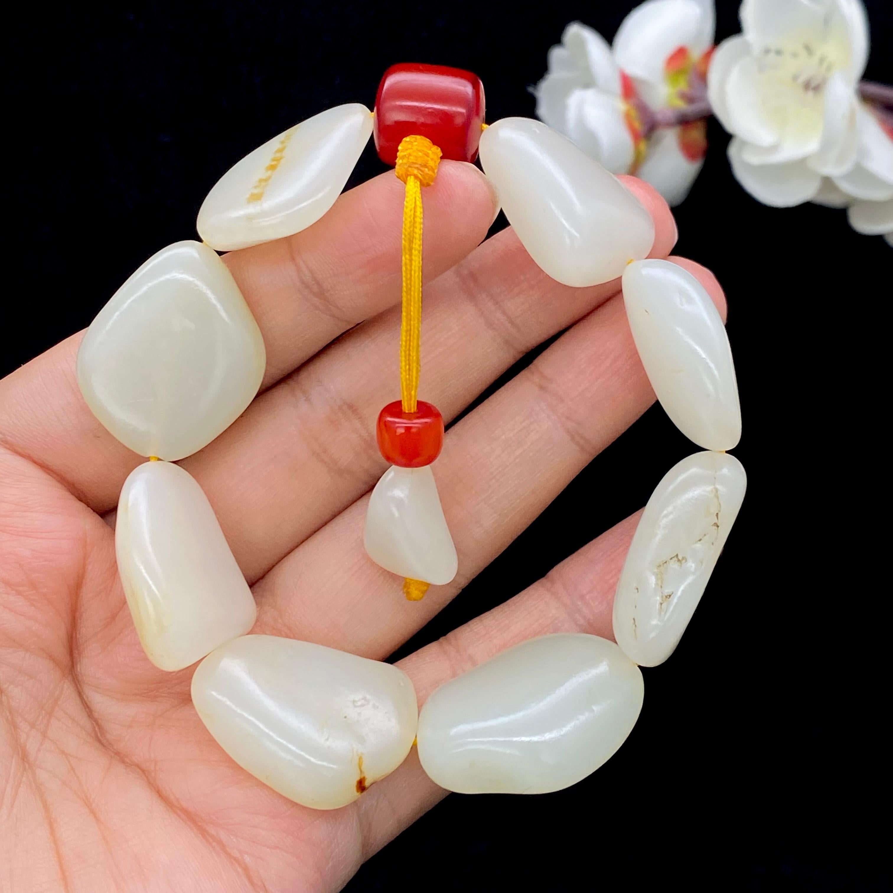 和田玉白玉籽料【精品手串】（65.9g）
