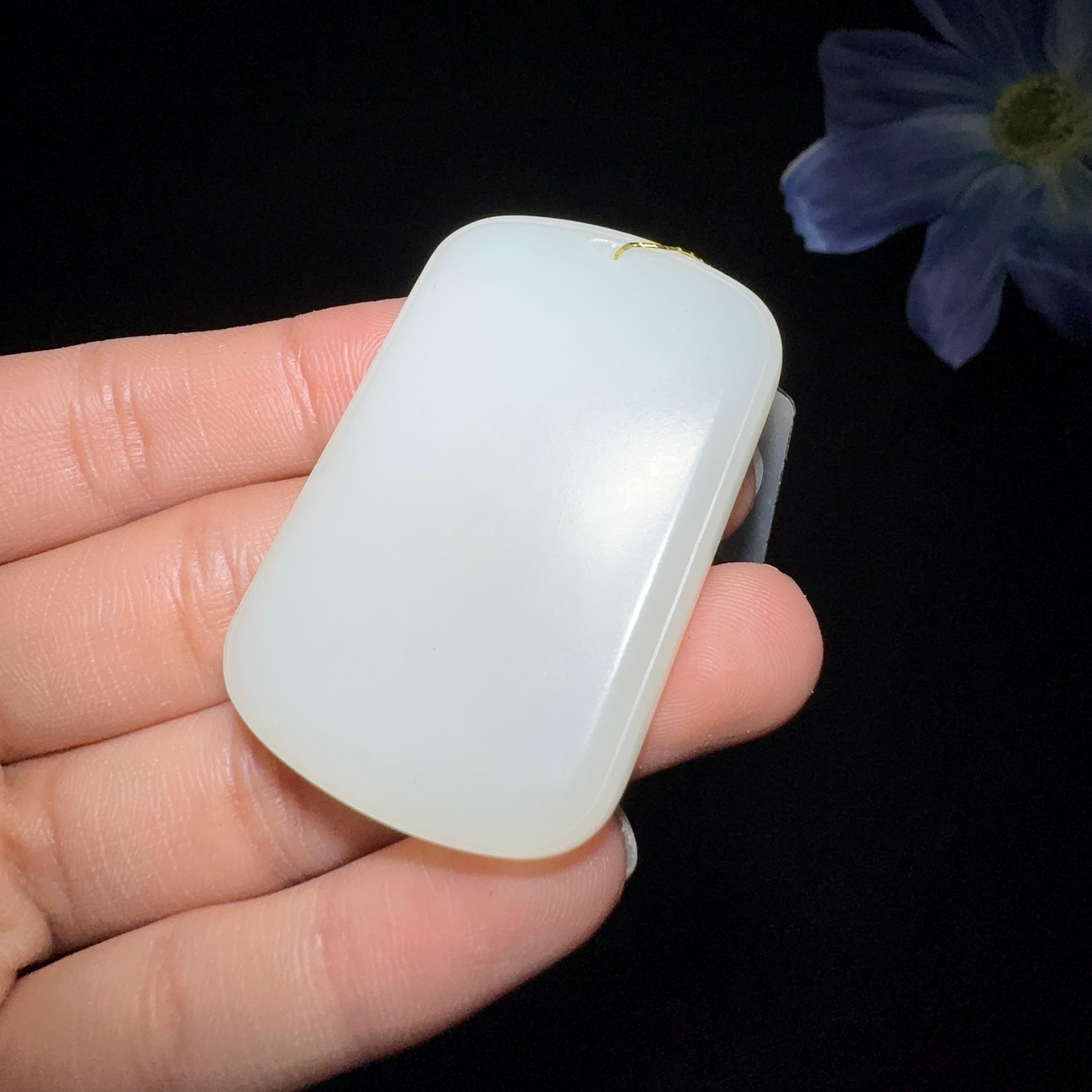 和田玉白玉平安无事牌（30.4g）