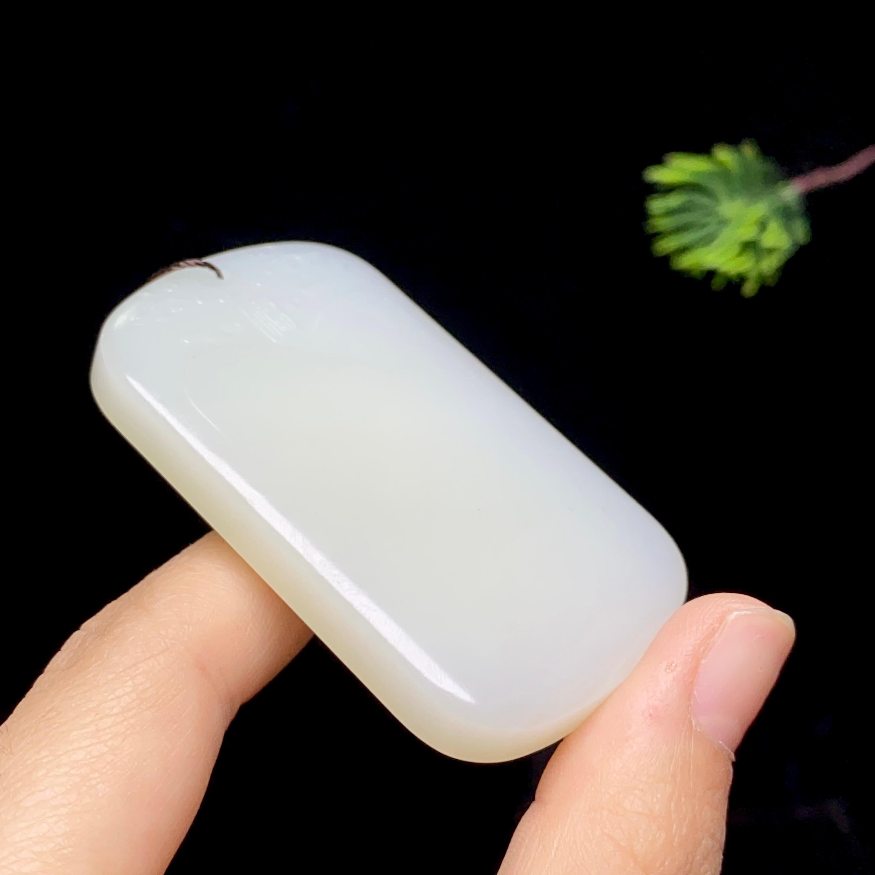 和田玉白玉平安无事牌（49.1g）