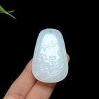 和田山料冰底白玉花开富贵挂件（17.7g）