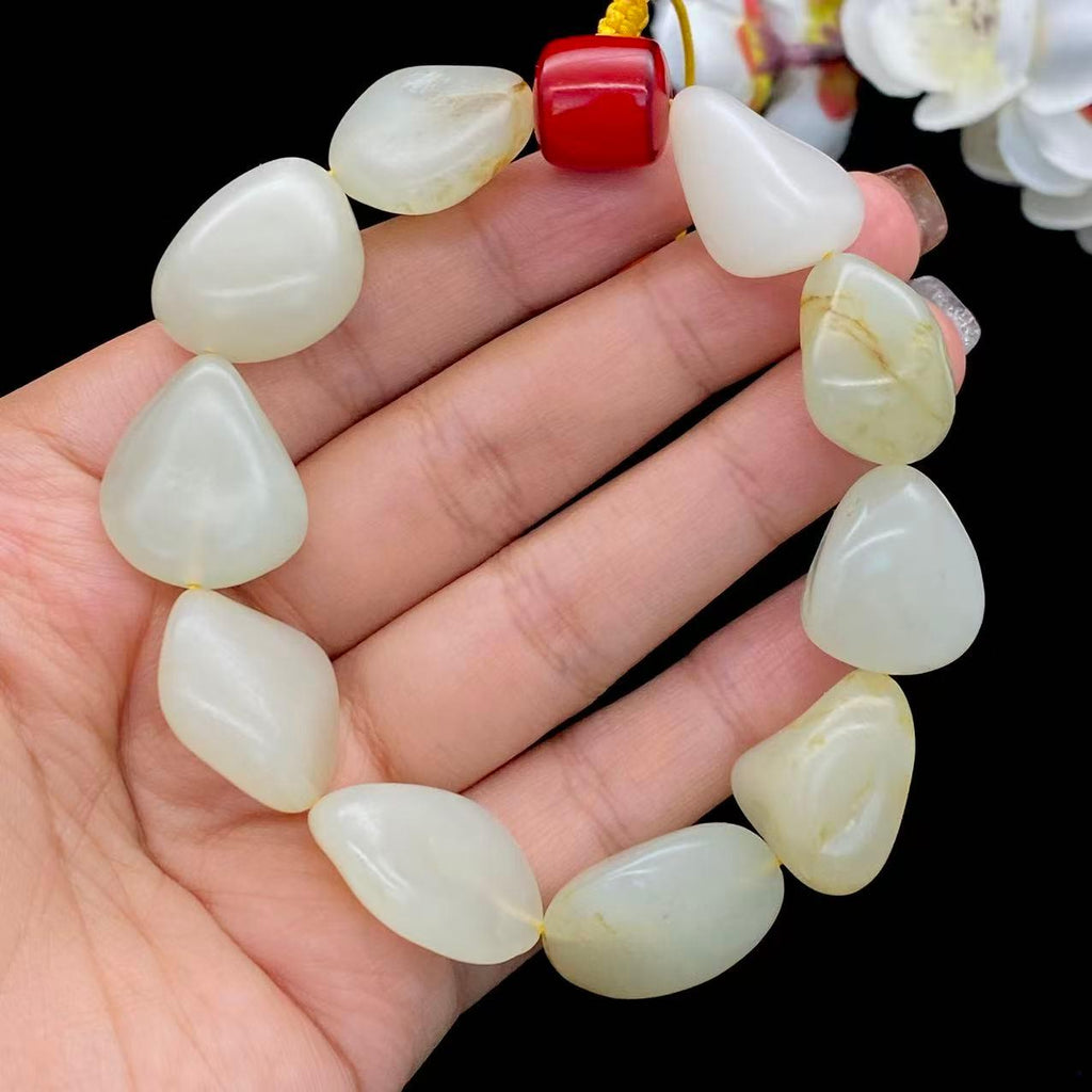 和田玉洒金皮籽料【精品手串】（67.8g）