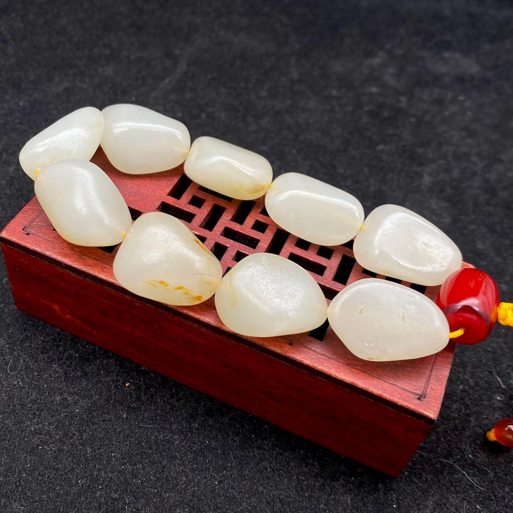 和田玉洒金皮【精品手串】（62.2g）