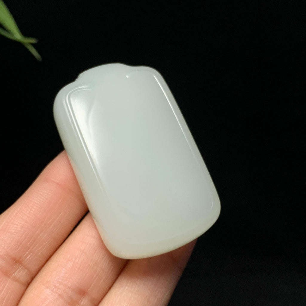 高品质和田高冰白玉平安牌（43.5g）