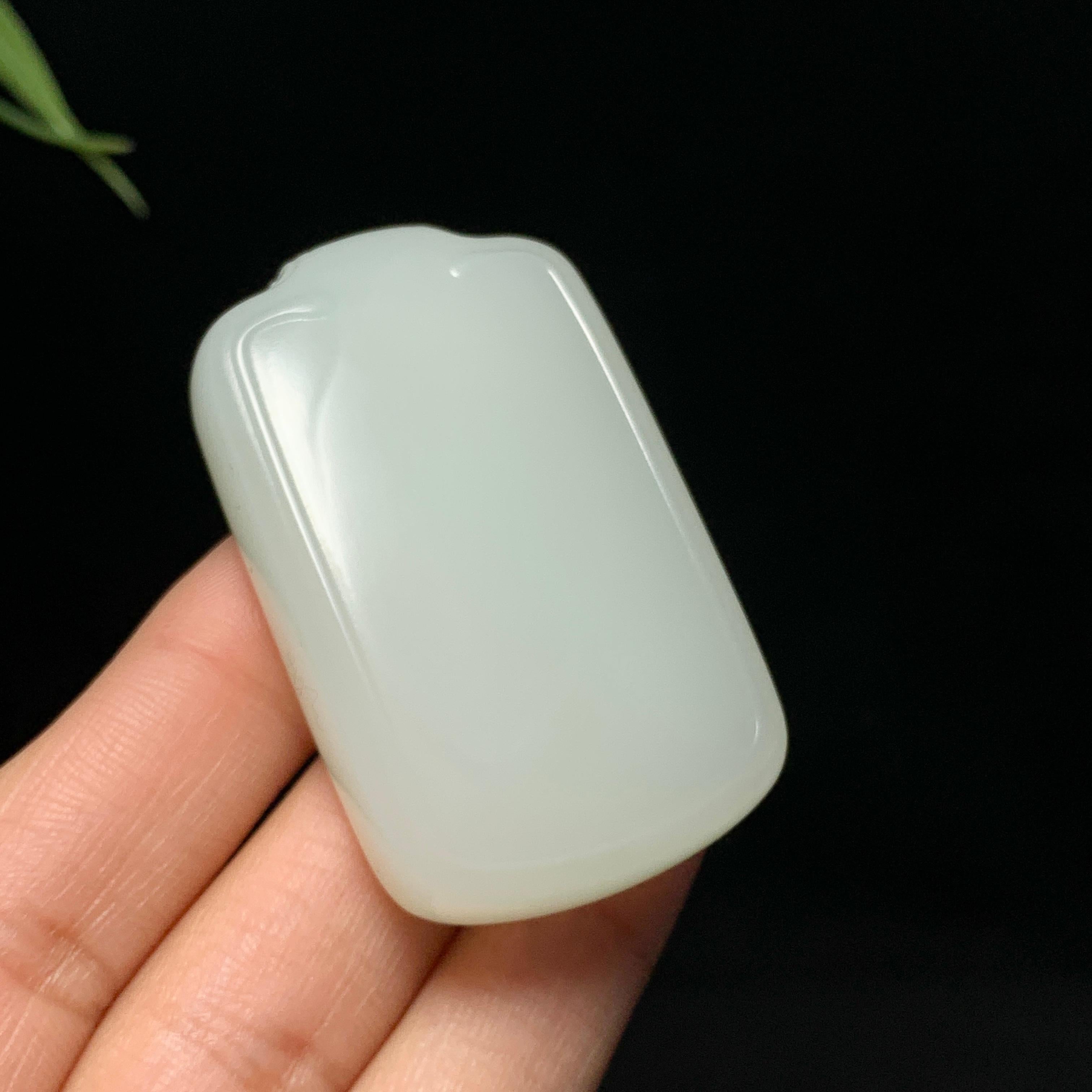 高品质和田高冰白玉平安牌（43.5g）