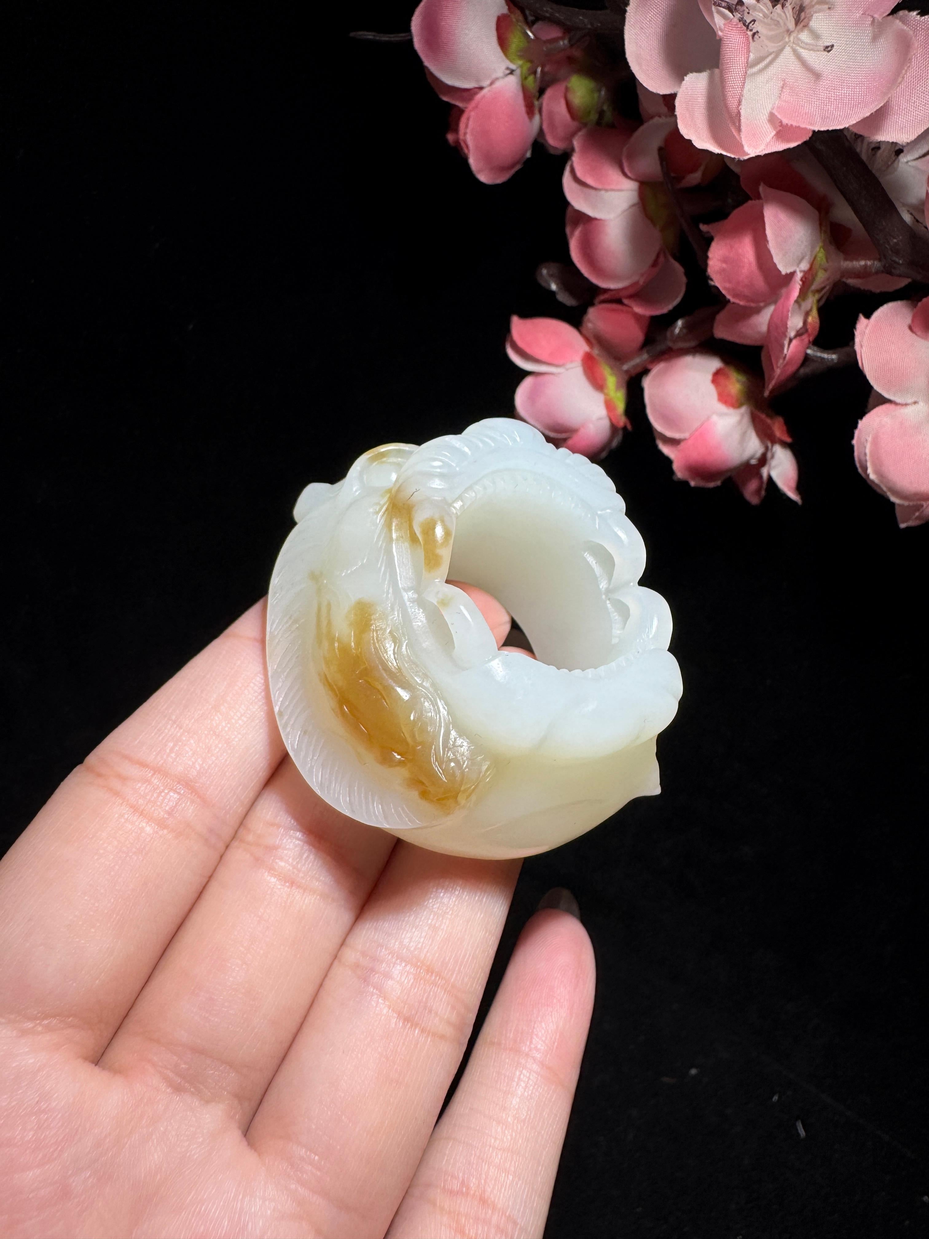 和田玉糖白玉扳指（70.2g）