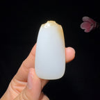 和田玉糖白水滴平安无事牌（35.7g）