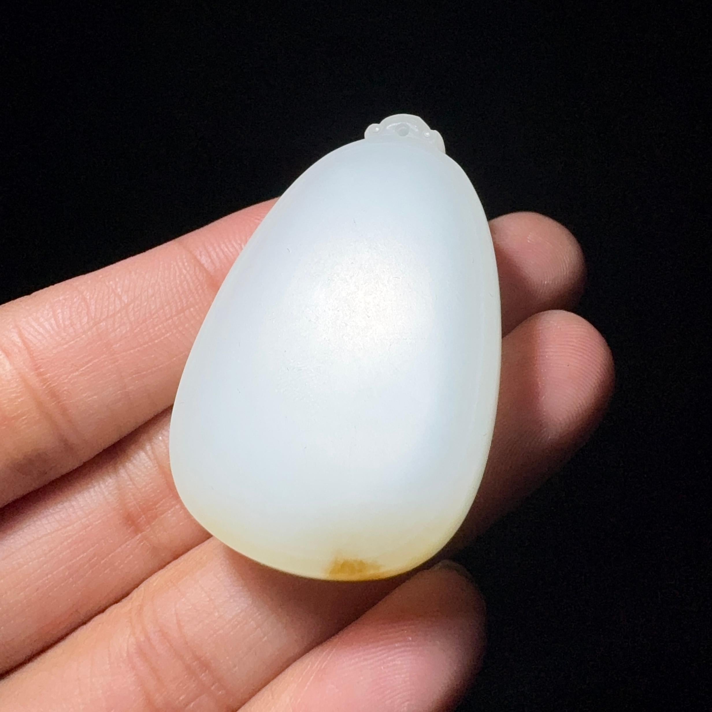 和田玉糖白水滴平安牌（24.9g）