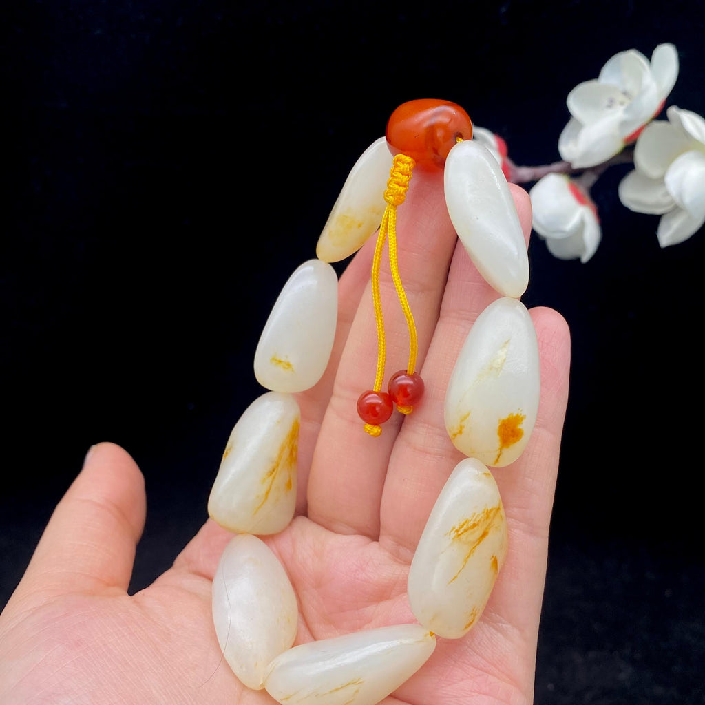 和田玉洒金皮籽料【精品手串】（57.3g）