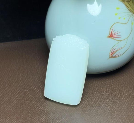 和田羊脂玉步步高升平安无事牌（28.2g）