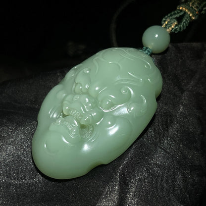 和田玉碧玉粉青守护（47.9g）