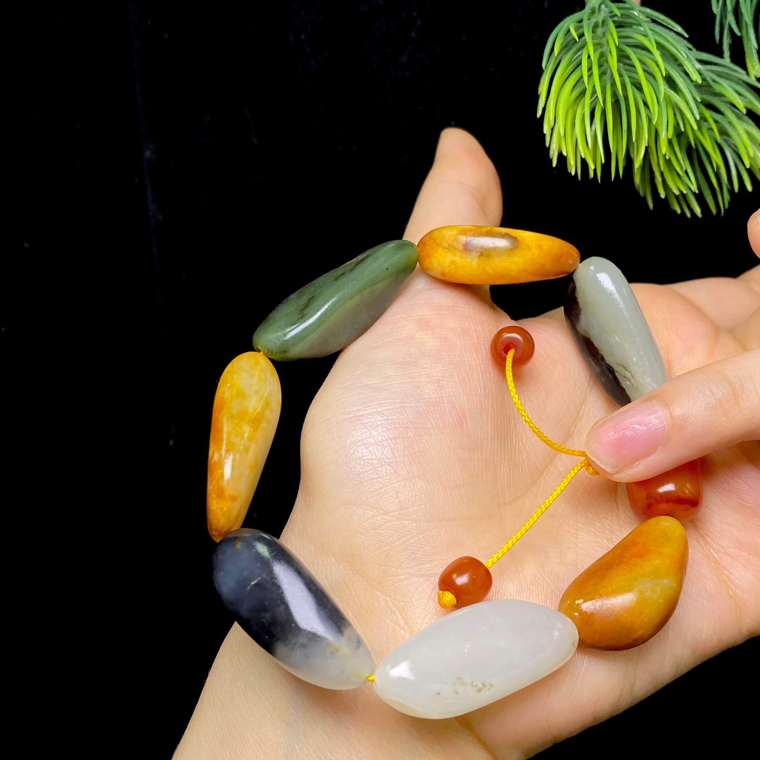 和田玉多宝籽料手串（49.9g）