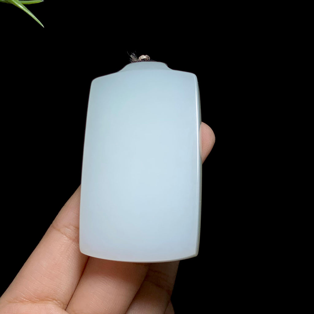和田羊脂白玉无事牌（59.5g）