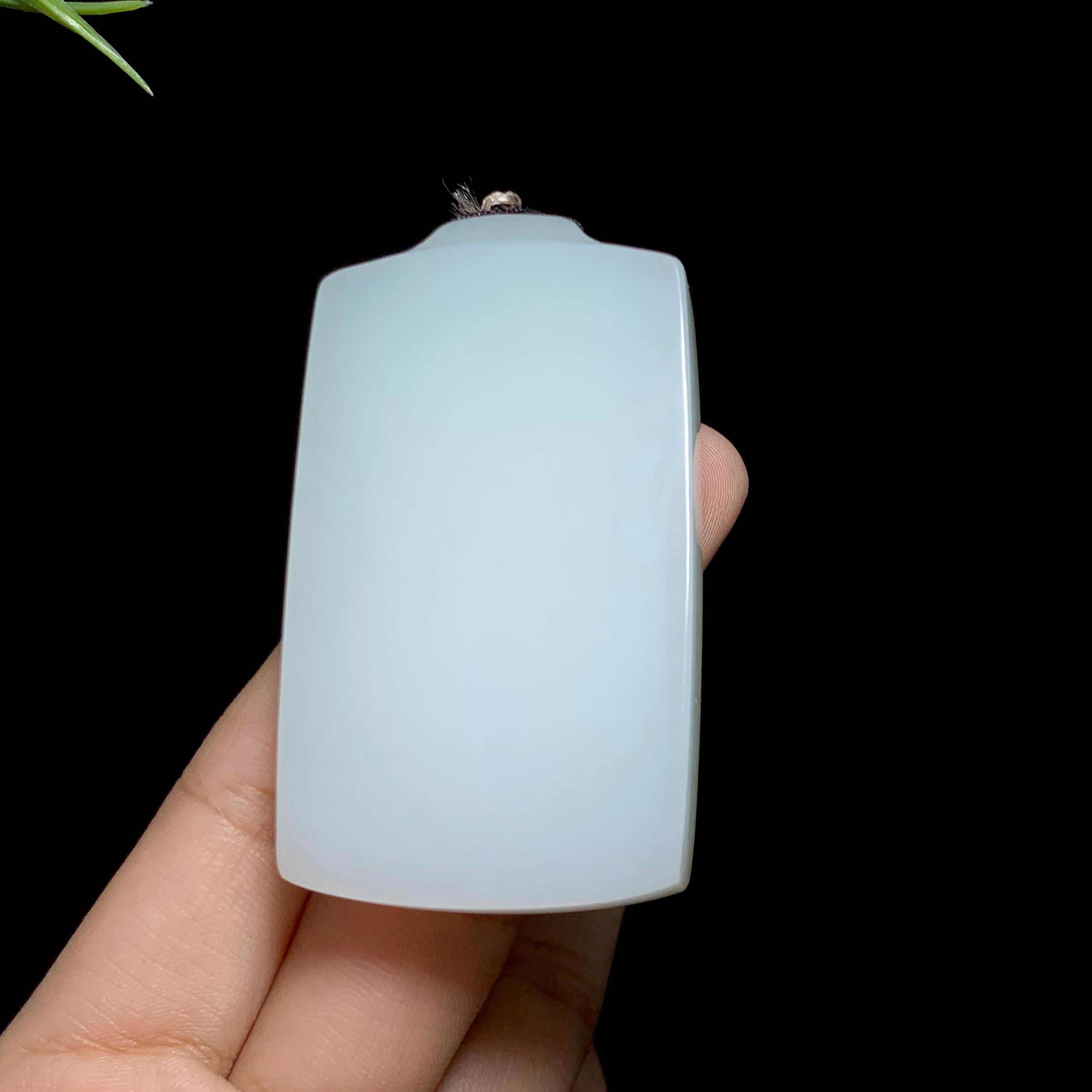 和田羊脂白玉无事牌（59.5g）