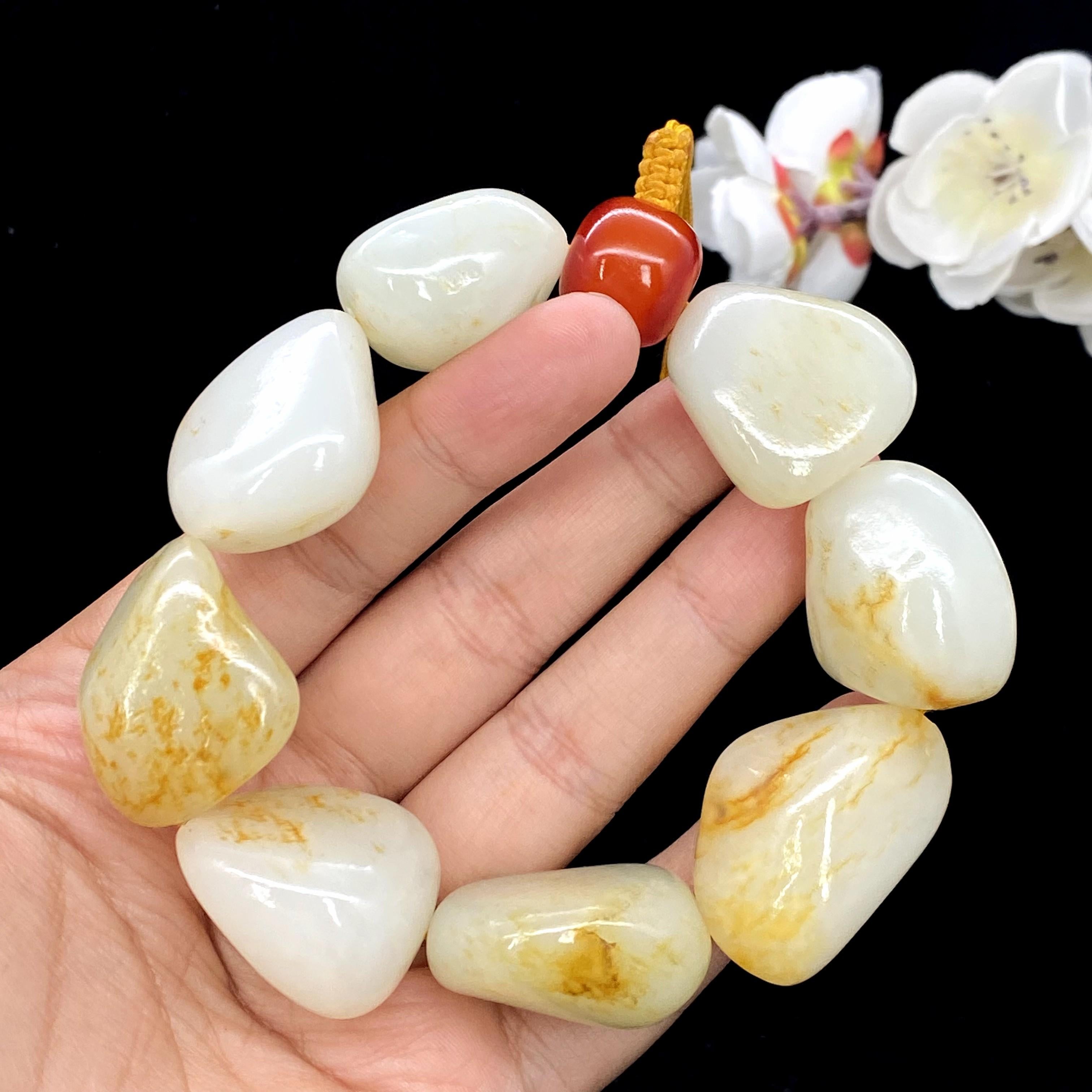 和田玉洒金皮籽料【精品男士手串】（154.2g）