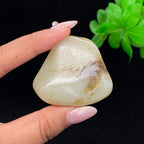 和田玉秋梨皮籽料手把件（73g）