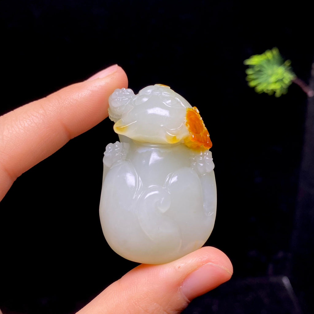 和田玉籽料招财猫（42.7g）