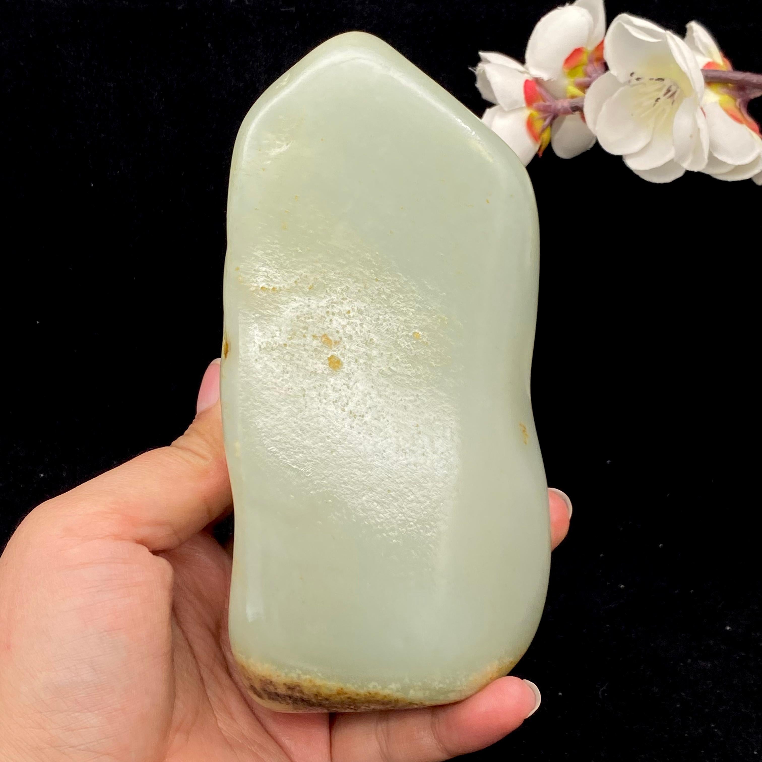 和田玉青白玉带洒金皮籽料（817.9g）