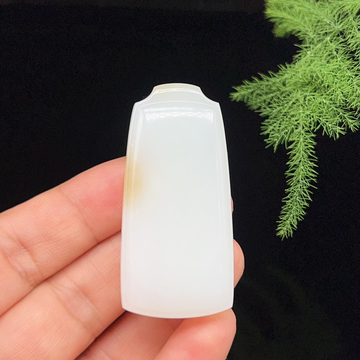 和田玉羊脂白玉糖白无事牌（35.8g）