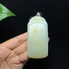 收藏级和田玉洒金皮籽料无事牌挂件（87.2g）