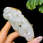 和田玉籽料福鼠运财把件（126.3g）