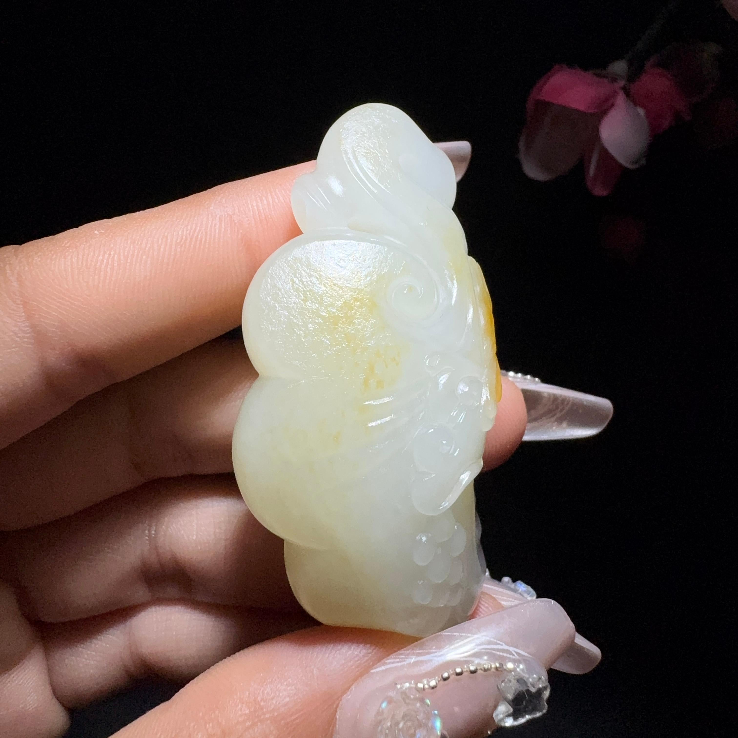 和田玉籽料挂件如意（40.7g）