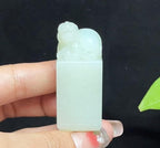 和田羊脂玉龙凤貔貅印章（52.3g）