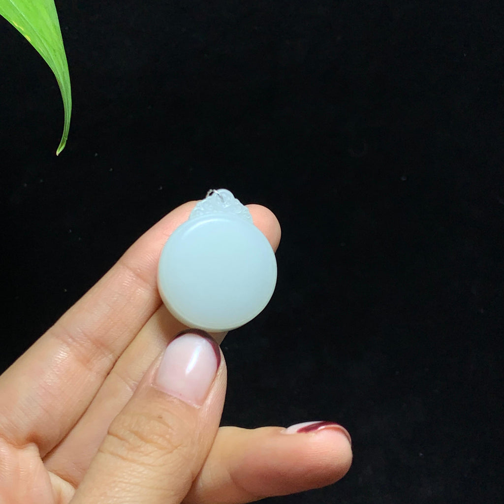 和田山料白玉无事牌圆牌挂件（19.0g）