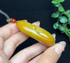 新疆和田玉籽料红沁财神（57.2g）