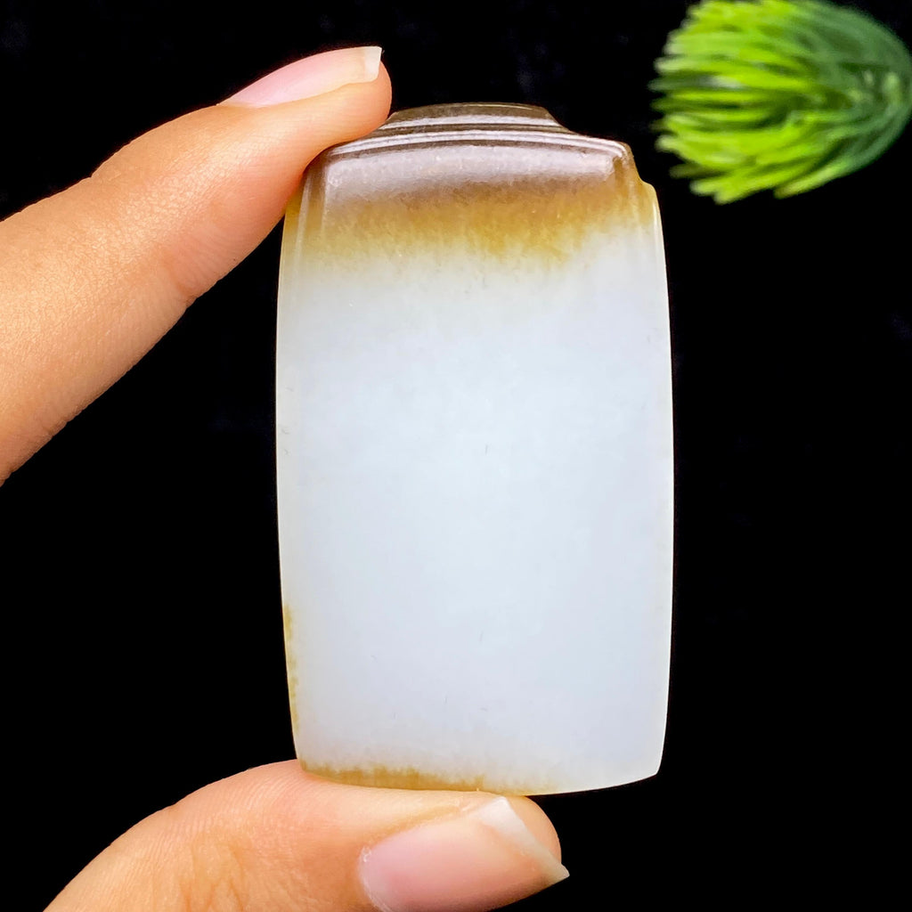 和田玉糖白无事牌（37.6g）