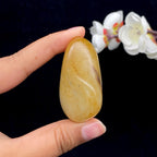 和田玉满洒金皮青花底籽料手把件（94.2g）