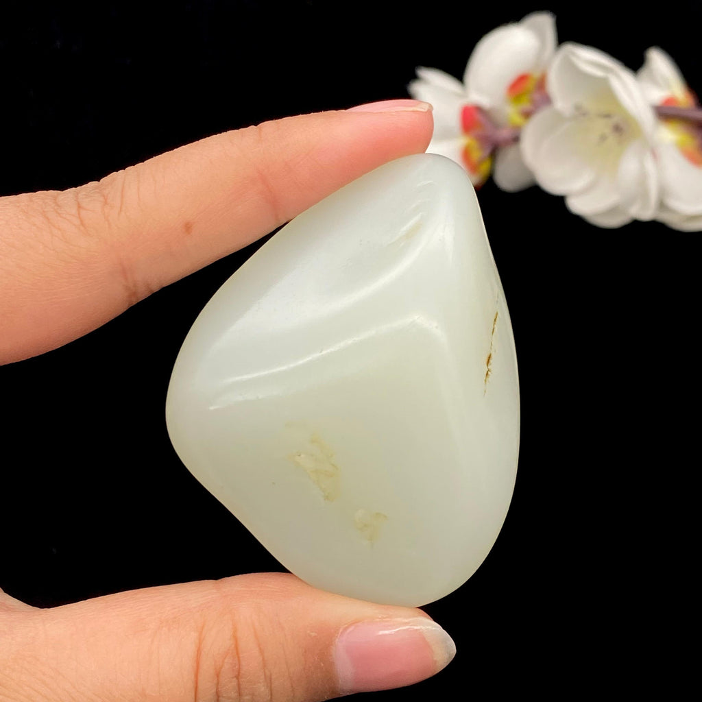 和田玉白玉籽料手把件（65.8g）