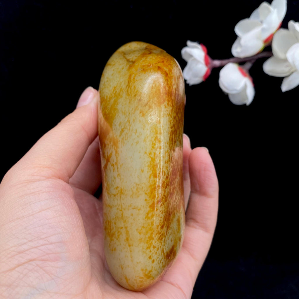 和田玉洒红皮籽料原石（339.4g）