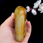 和田玉洒红皮籽料原石（339.4g）