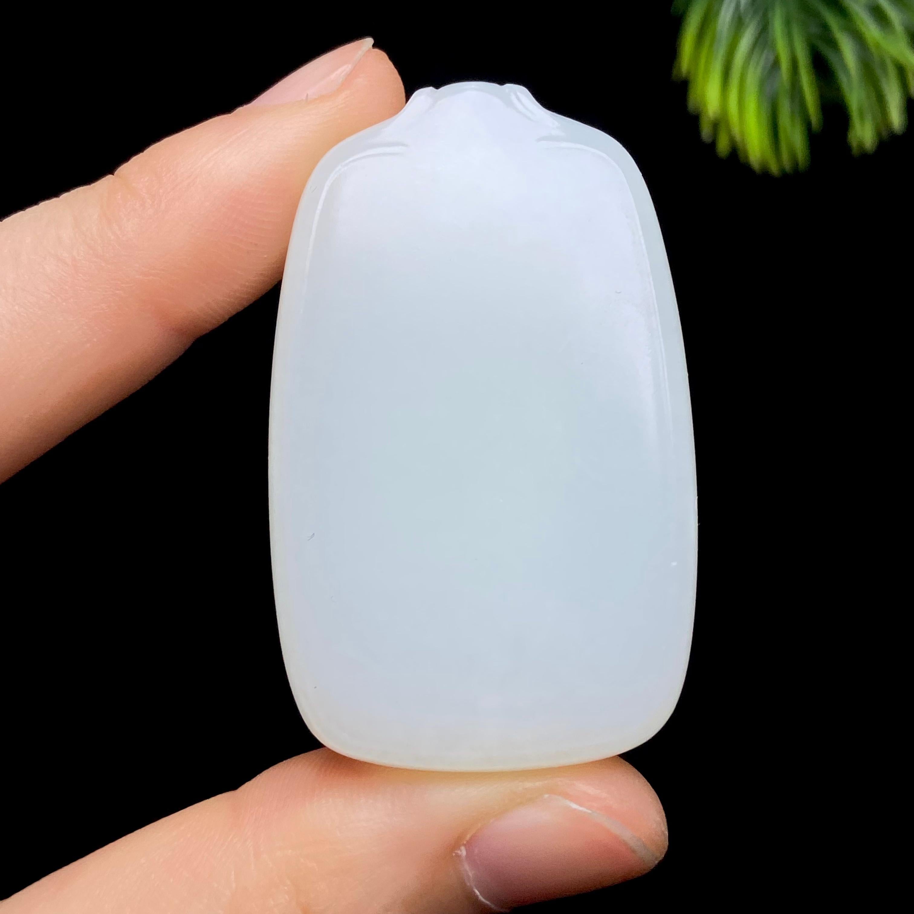 和田玉新疆料白玉无事牌（31.8g）