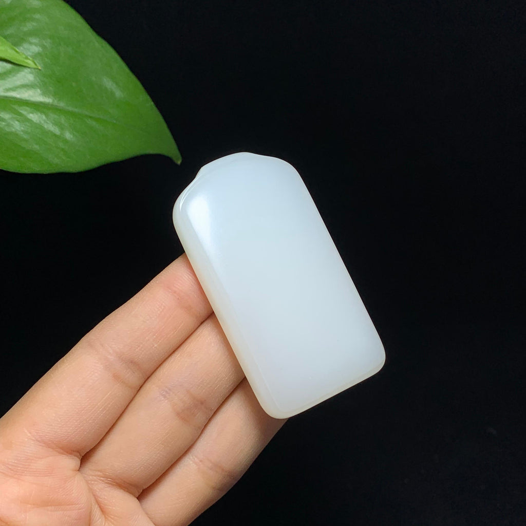 传承收藏级和田白玉籽料无事牌（49.5g）