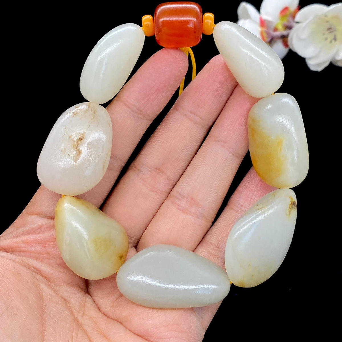 和田玉黄皮籽料【精品手串】（107.3g）
