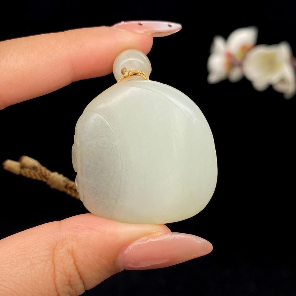 和田玉青花籽料【佛公】挂件（34g）