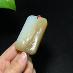 收藏级新疆且末糖白玉关公挂件（72.5g）