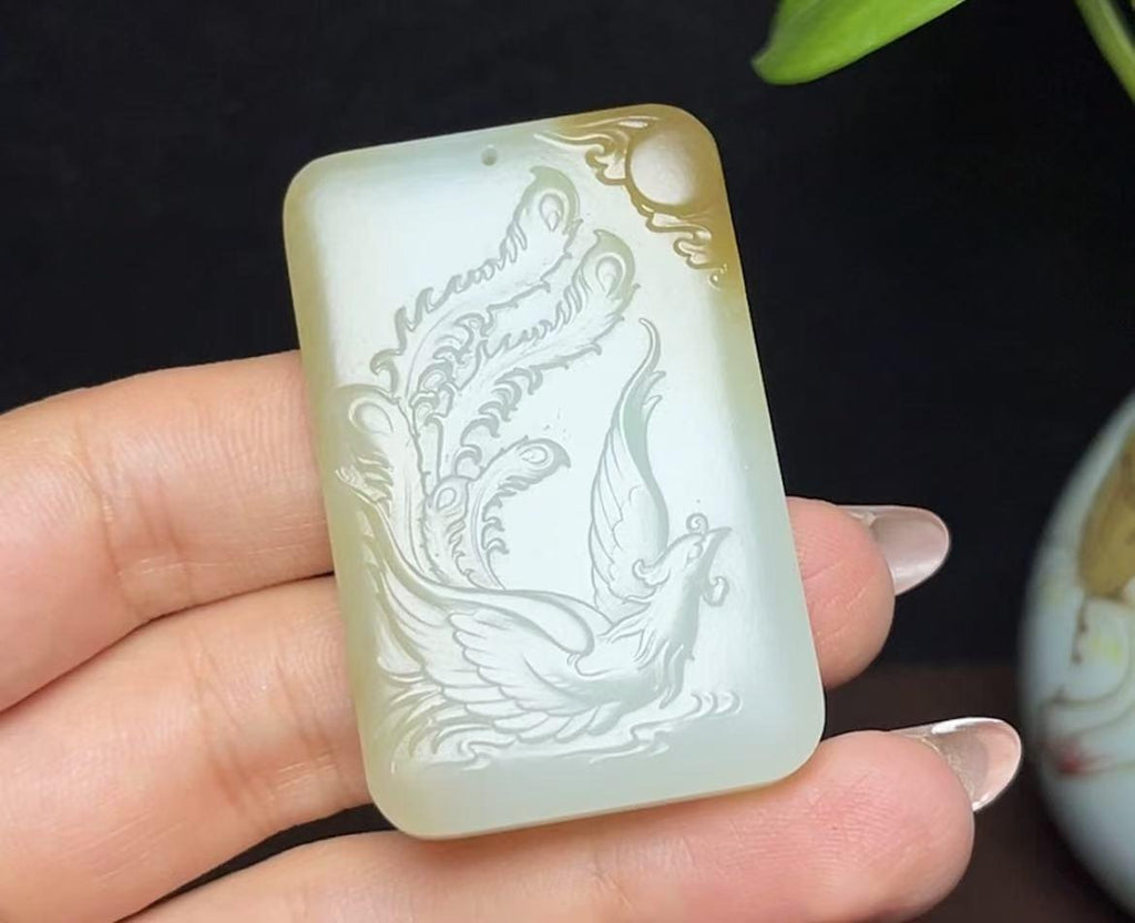 新疆和田玉且末糖白羊脂玉凤凰（35.0g）