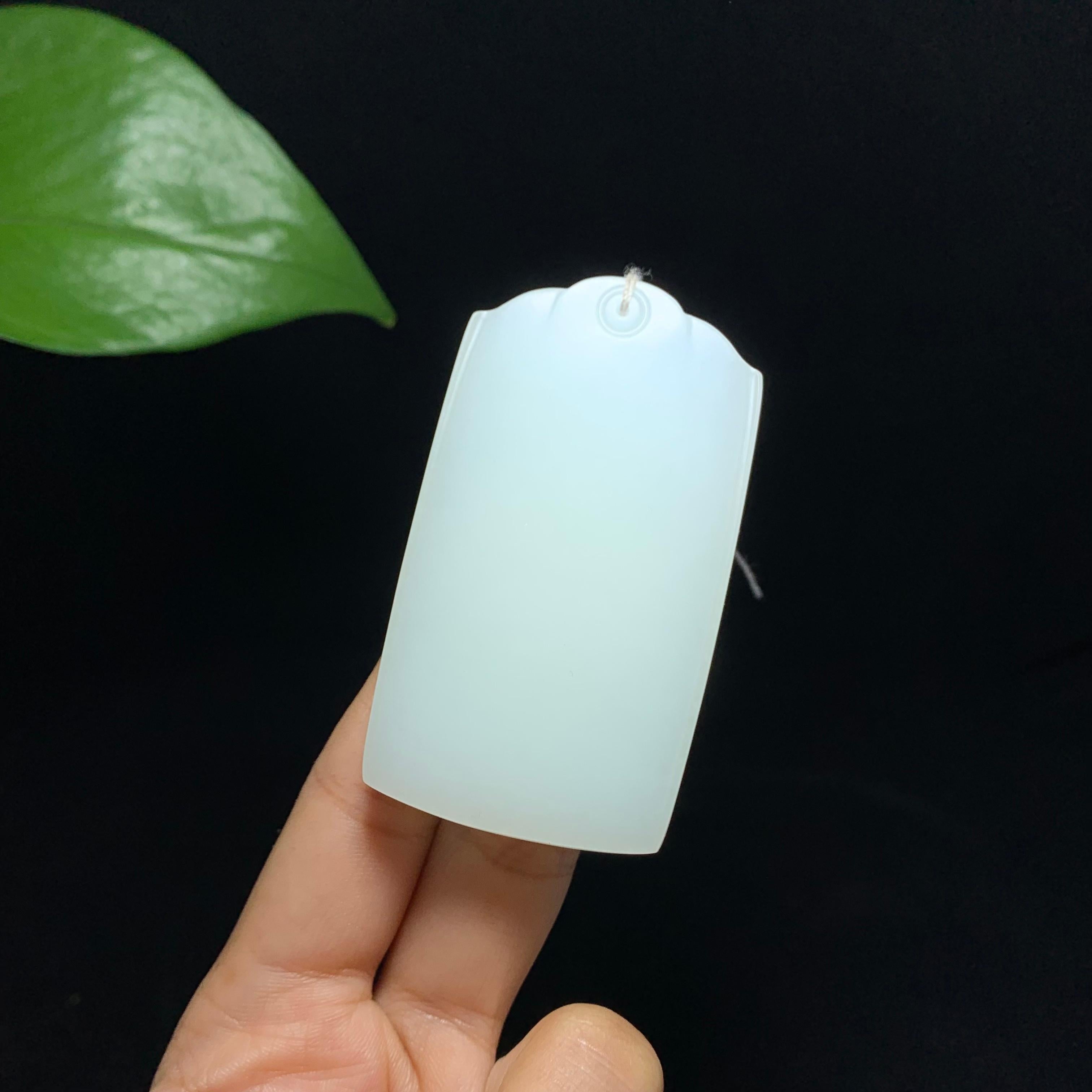 收藏级和田山料羊脂白玉无事牌挂件（54.5g）