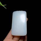 精品和田羊脂白玉无事牌挂件（75.0g）