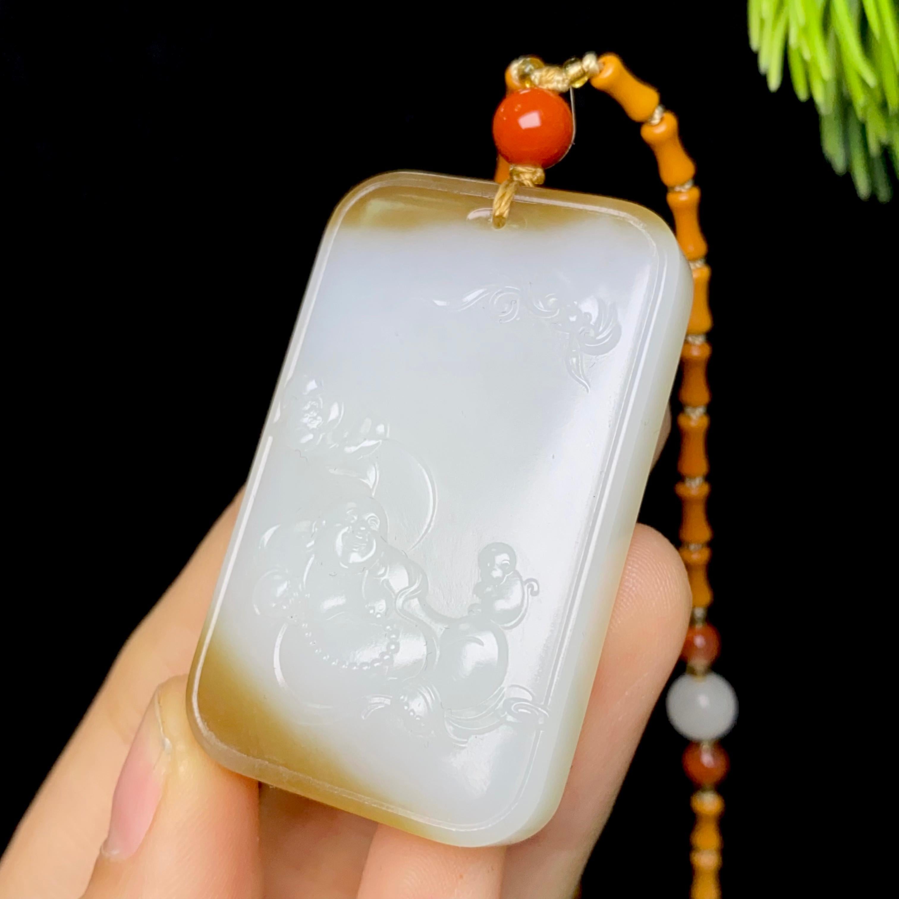 和田玉糖白佛公（29.3g）