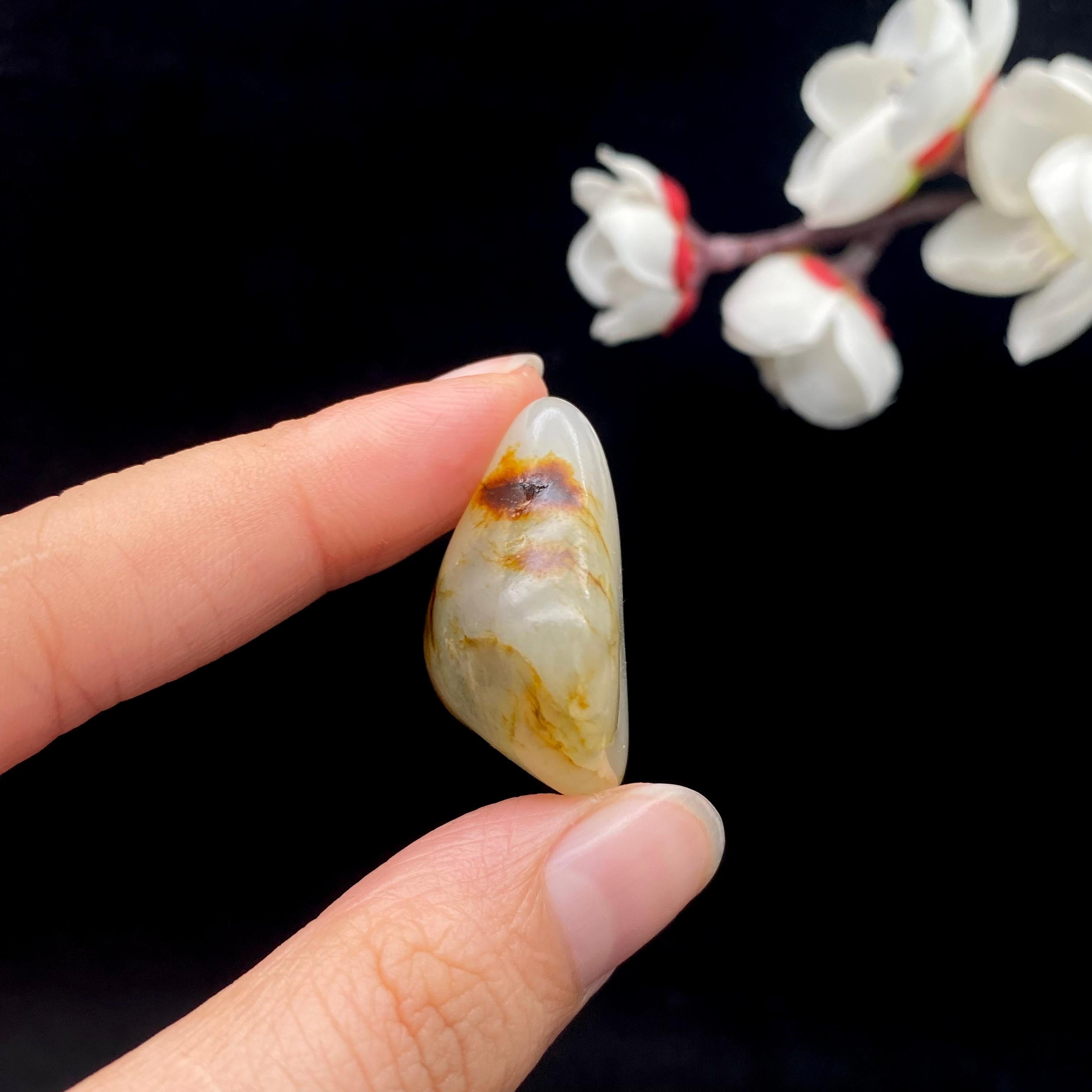 和田玉黄皮籽料吊坠籽（13.9g）