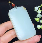 和田玉糖白平安无事牌（76.2g）