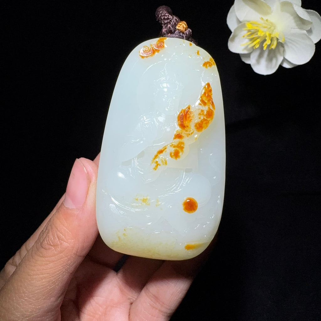 收藏毕业级和田玉籽料挂件观音挂件（83.1g）