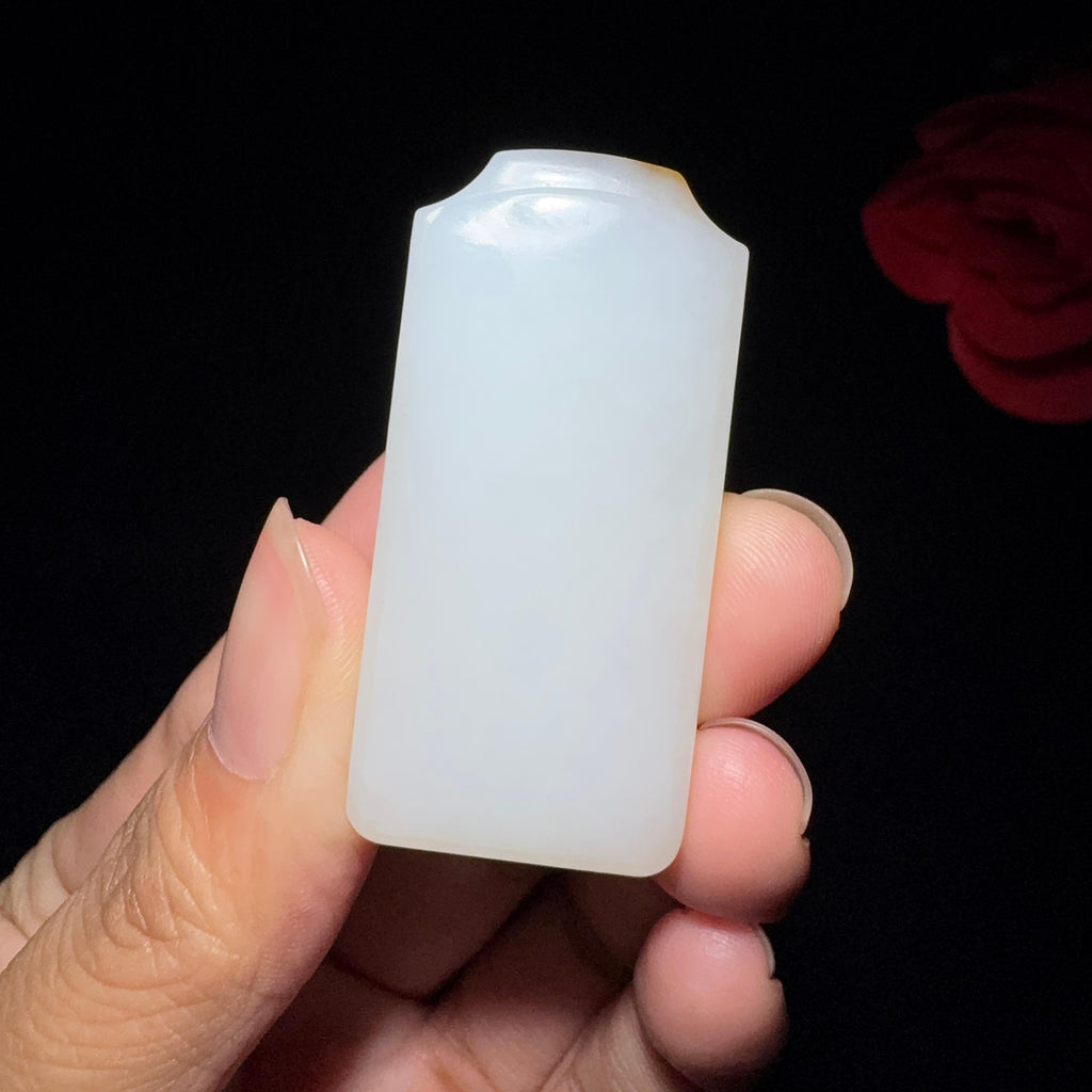 秒杀精品和田玉糖白玉平安牌（21.7g）
