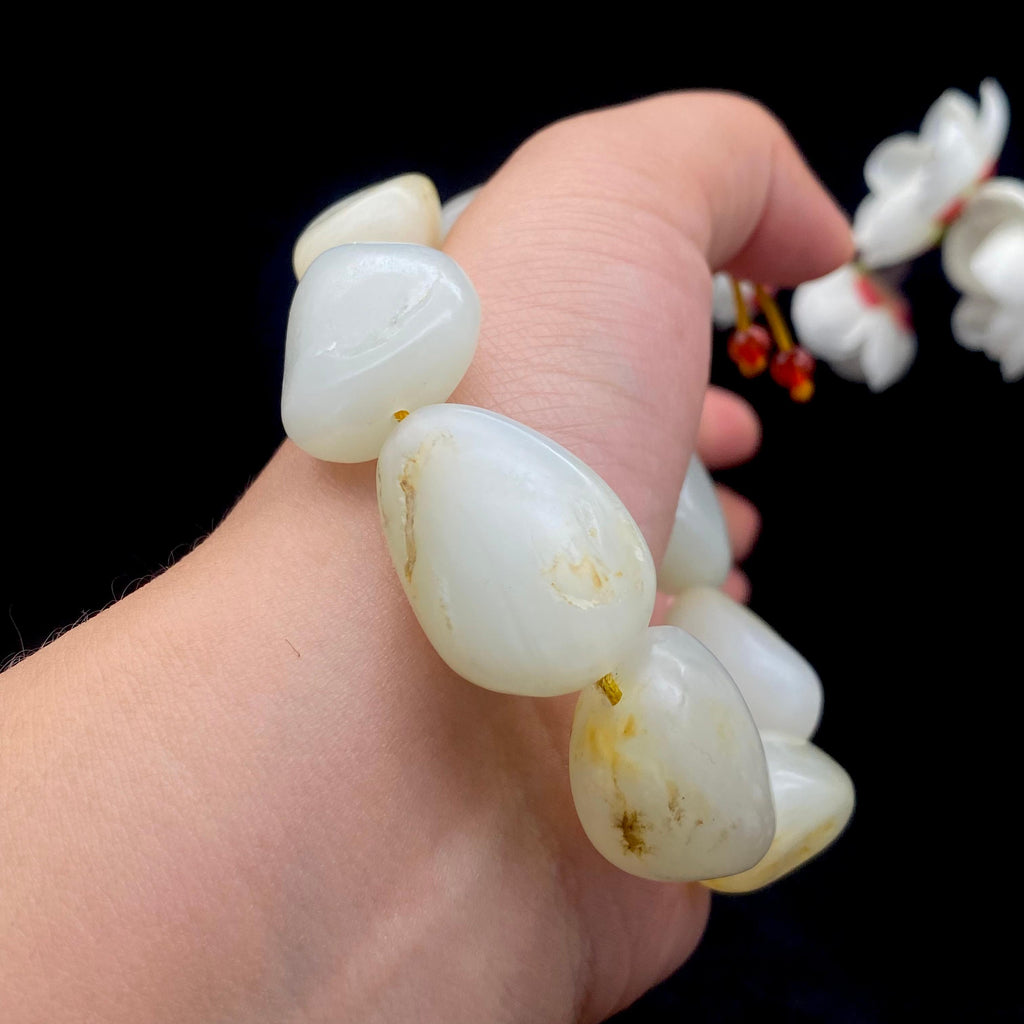 和田玉白玉籽料【精品手串】（72.9g）