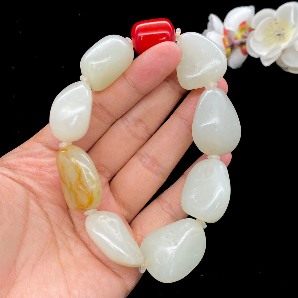 和田玉黄皮籽料【精品手串】（113.9g）
